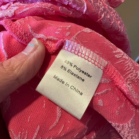 Plus Size Off-Shoulder Pink Jacquard A-Line Midi Dress – Size 0X (Size 12) NWT - Picture 8 of 8